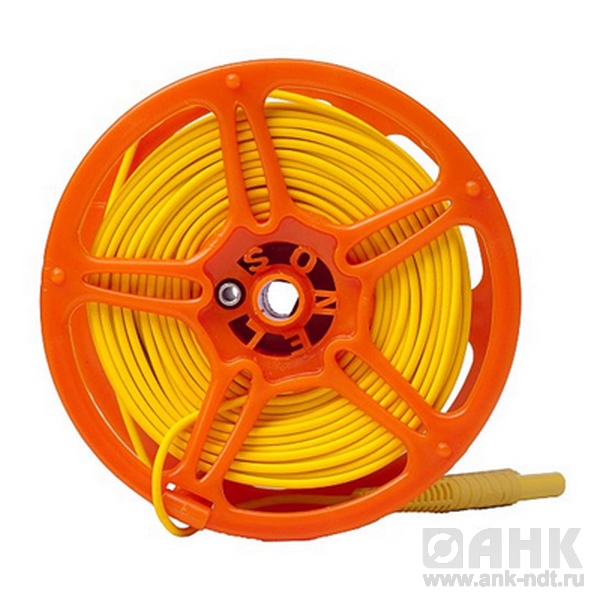 Провод измерительный 50 м на катушке с разъемами «банан» желтый