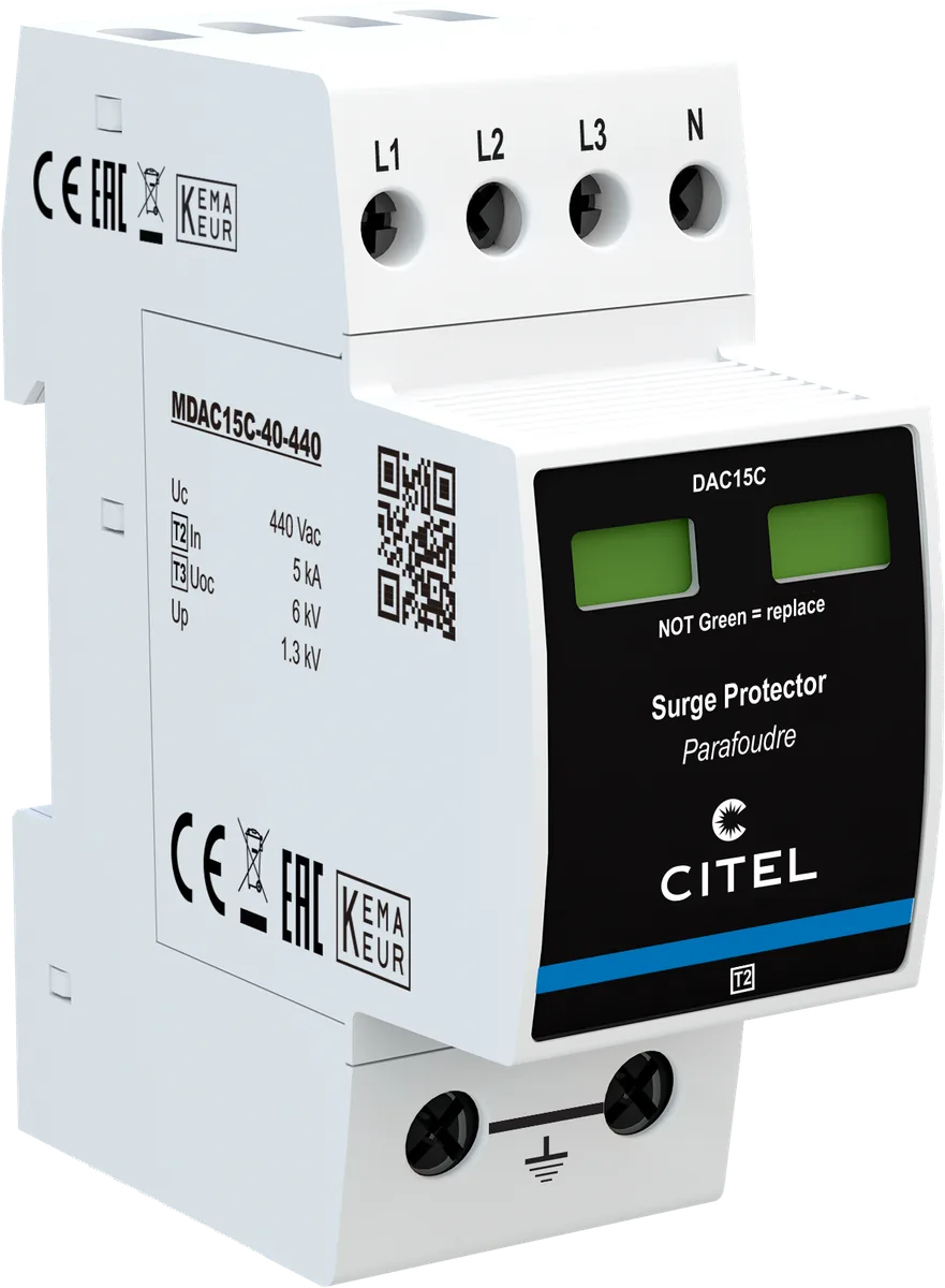Устройство защиты от импульсных перенапряжений Citel DAC15C-40-440 (821610412), тип 2 (или 3)
