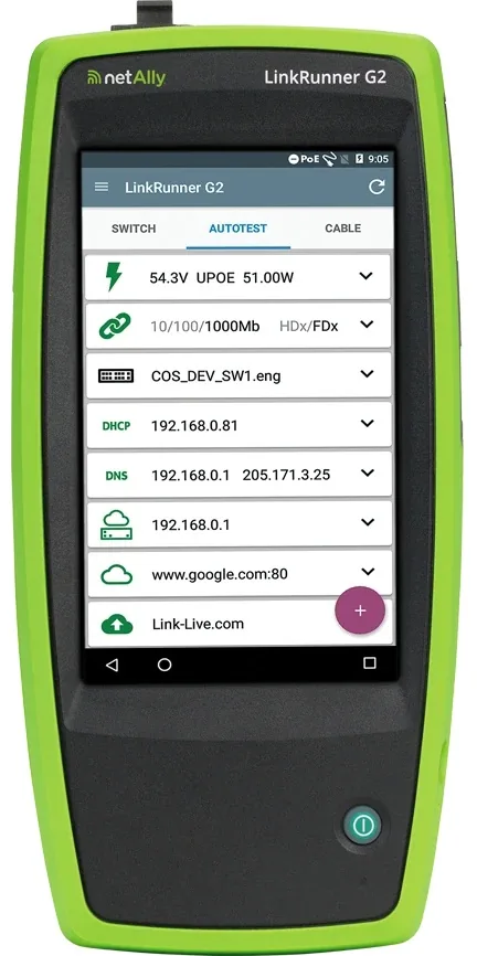 Тестер инспектирования сетей LinkRunner G2